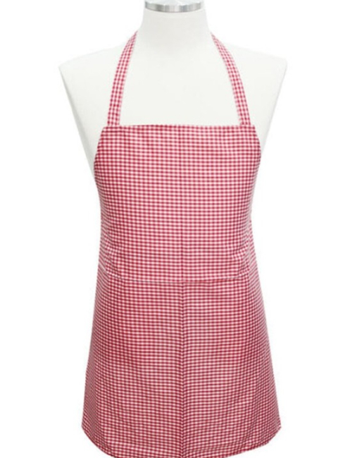 적색체크 손님용 앞치마